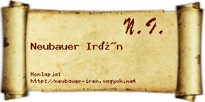 Neubauer Irén névjegykártya